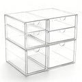 Prsildan Acrylic Makeup Organizer Clear Storage Drawer with 6 Small Drawers - size: 6 Drawers
