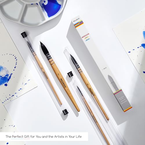 MEEDEN Watercolor Brushes Professional - Synthetic Squirrel Hair Artist Paint Brushes Set with Beech Wood Handle Great for Artists Hobbyists Size 1 - size: Size 1 - 1 Count
