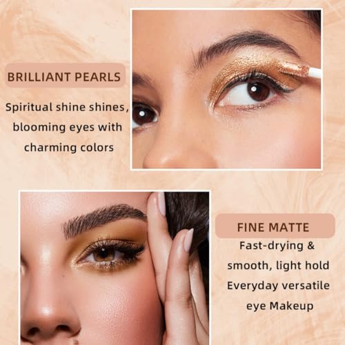 Glitter Matte Eyeshadow liquid Pigments Metals Gloss Sparkling Smokey Eye Looks Shimmer Gloden Brown - color: Various-Gloden Brown