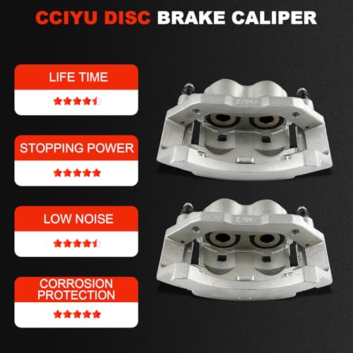 cciyu Rear Left & Right Disc Brake Calipers With Bracket 18B4797 18B4796 - size: Rear[18B4797+18B4796]