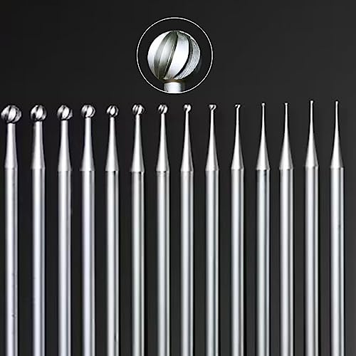 24 Pcs Round Ball Burr - 3/32'' Shank Ball Shape Jewelry Cutting Burs Lapidary Carving/Engraving Tools