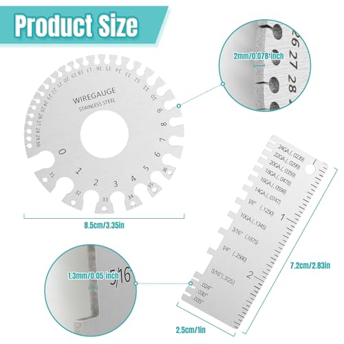 Wire Gauge Measuring Tool & Metal Plate Thickness Gauge Tool