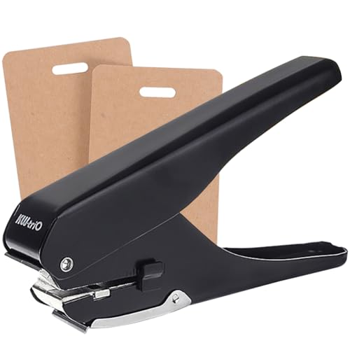 ID Card Slot Punch Badge Slot Hole Puncher Name Tag Punch Hand Held Hole Punch for PVC Cards ID Cards Photo Tag (Black, Slot Punch)