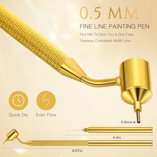 Gersoniel 4 Pcs Automotive Touch up Paint Pen, 0.5mm Fine Line Gold