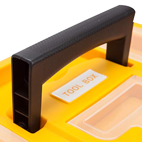 BIG RED ATRJH-3015B Torin 15.5" Plastic Storage Tool Box with Removable Tray, Black/Yellow - size: 15.5 inches
