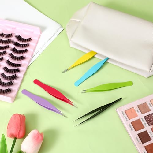 6 Pcs Needle Nose Tweezers Pointy Tweezers Pointed Tweezer Super Sharp Pointed Tweezer Precision Fine Point Tip Stainless Steel Ingrown Hair For Nose Face Hair Eyebrow Blackhead Remover Women