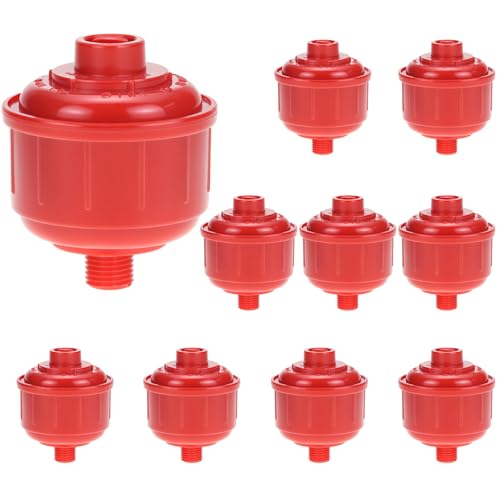 QWORK 10 Pack Disposable Mini Air Water Trap Filters, 1/4" Threads, Spray Gun Filters, Removes Moisture for Paint Sprayers and Air Tools