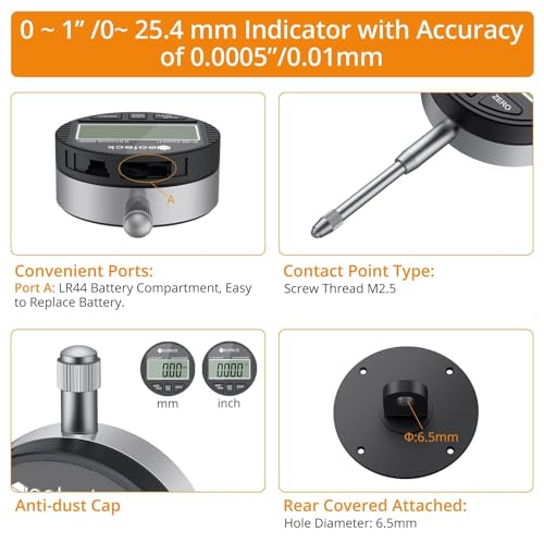 Neoteck 0-1" Digital Dial Indicator Table Saw Gauge Suitable for Table Saws - color: Black