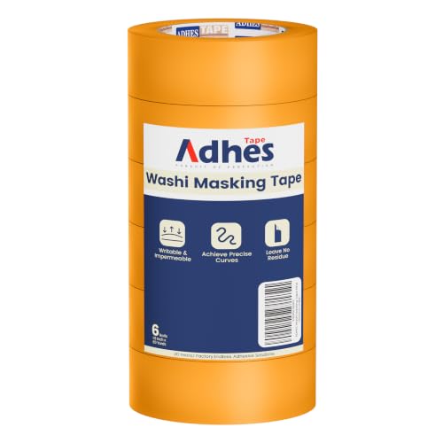 ADHES Orange Washi Masking Tape, 15-21 Day UV Resistant Painters Tape - size: 1.5in