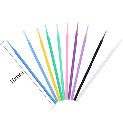 100 PCS Disposable Micro Brush Swab Applicators Eyelash Extension Mascara Wands (White) - color: White
