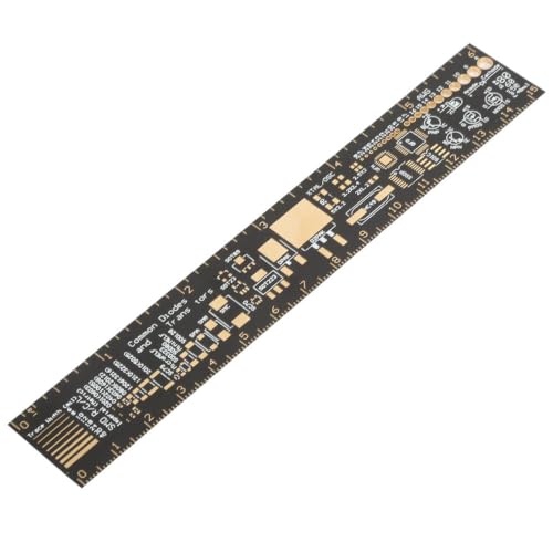 6in PCB Ruler, 15cm Resistor Capacitor Chip Ruler, Copper Printed Circuit Board Versatile Engineering Measurement Tool for Professional and Electronic Enthusiasts