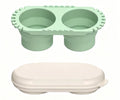 Foldable Brush Cleaner Container 8.8x4.2in Green, with Palette - color: Green+palette