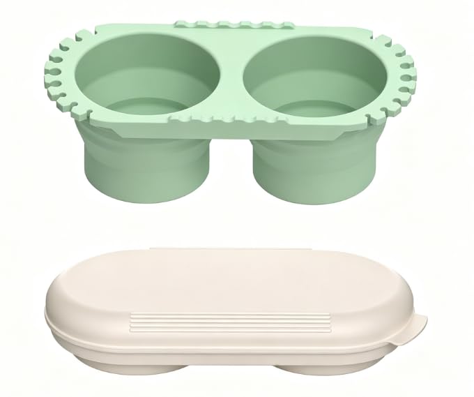 Foldable Brush Cleaner Container 8.8x4.2in Green, with Palette - color: Green+palette