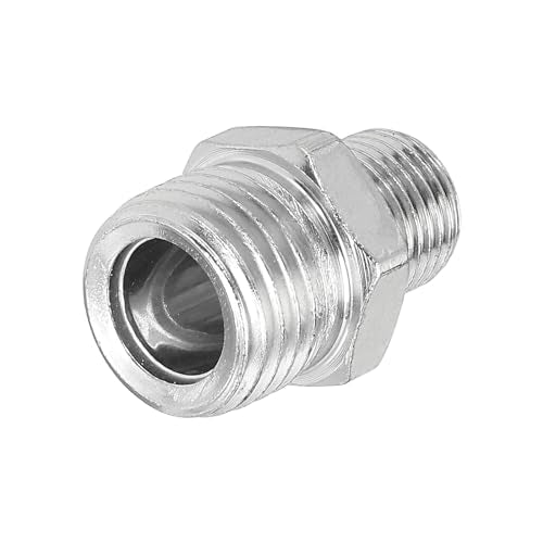 PATIKIL 1/8 to 1/4 Air Brush Hose Adapter, 1PCS 1/8" BSP Male to 1/4" BSP Male Fitting Conversion Adapter Nipple Metal Connector for Air Compressors - size: 1/8" BSP Male to 1/4" BSP Male