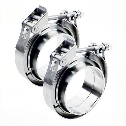 ROADFORMER 5 inch V Band Clamp with Flanges, Quick Release, 2 Pack - size: 5 inch