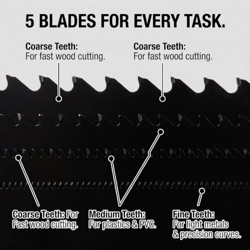 Veemoon Coping Saw, U-Shaped Coping Frame with 5 Size Replacement Blades Small Woodworking Fret Saw Carving Saw Japanese Hand Saw for DIY Crafts, Detailed Wood Plastic and Metal Cutting