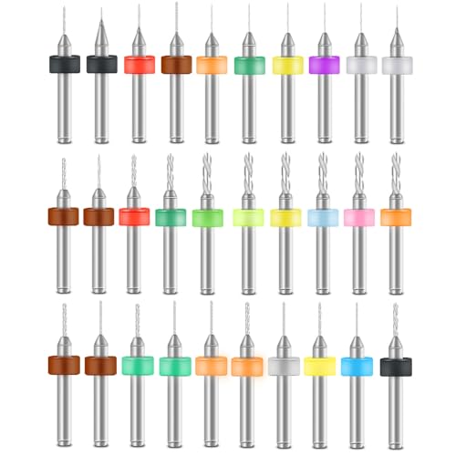 30Pcs Shank Tungsten Carbide Micro Drill Bits Set (0.1-3.0 mm)