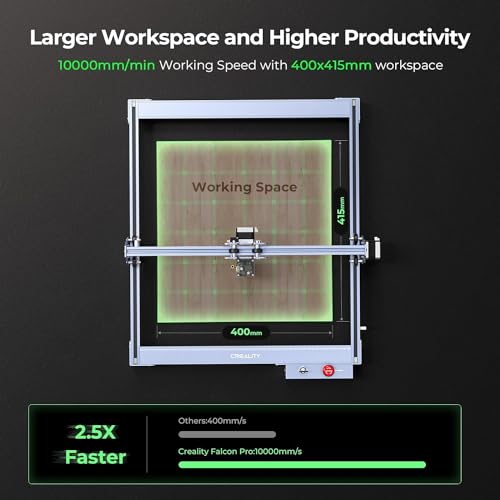CREALITY FALCON 10w Laser Engraver with Air Assist, Laser Engraving Machine with Rotary Roller, 72W High Precision Laser Cutter and Engraver for Wood, Metal, Acrylic, Cylindrical Objects, Tumblers - color: Falcon-10W-pack