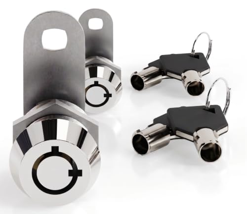 5/8" Tubular Cam Locks (90° Chrome, 2-Pack) RV Toolbox Cabinet Replacement - color: Chrome Pack of 2, size: 5/8 Inch 90°