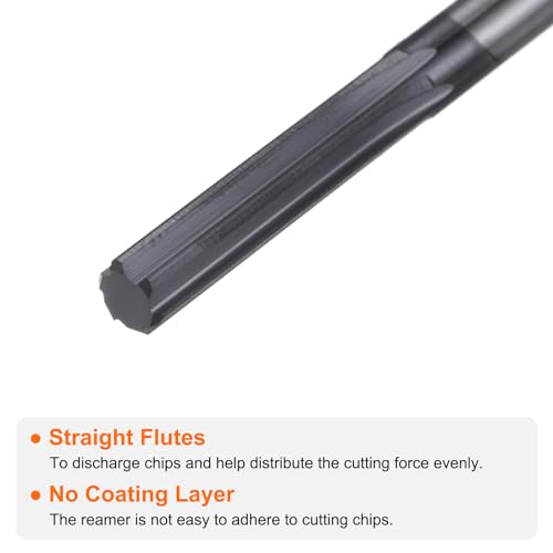 HARFINGTON Carbide Chucking Reamer 0.232"(5.9mm) Dia Straight Flute Straight Shank Machine Reamer Tool for Metal and Lathes CNC Machining Centers, Black - size: 0.232"