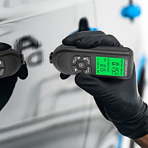 Paint Thickness Gauge, Digital Meter for Automotive Coating Thickness Gauge Tester, LCD Display Paint Mil Thickness Meter Gauge for Used Car Paint Depth Meter 0-2000um(Black)