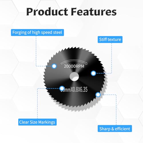 8 Pcs HSS Saw Blades Cutting Wheel Set, Blackening, with 2 Mandrels - style: Blackening HSS 6+2