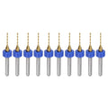 uxcell 10pcs PCB Drill Bits 1/8" Shank 1mm Titanium Coated Carbide Micro Twist Mini Drill Bits Set Rotary Drilling Tool for Print Circuit Board Jewelry CNC Engraving - size: 1mm