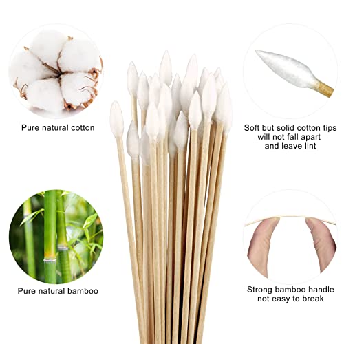Eyxformula Pointed Gun Cleaning Swabs, 6 Inch Sturdy Bamboo Sticks, 600 Pcs - color: 600 ct pointed
