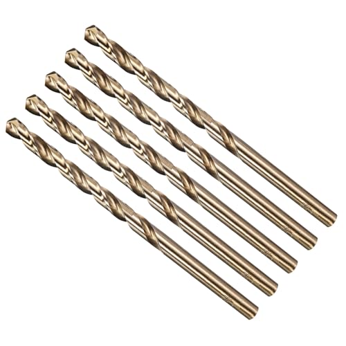METALLIXITY Micro Drill Bit (#13) 4341 High-Speed Steel Gold 135° 5Pcs - size: #13 (4.699mm)