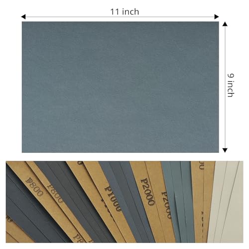 3000 Grit Sandpaper 15PCS, Wet Dry Sandpaper Sheets 9 x 11 Inch, Silicon Carbide Abrasive Sanding Sheets, Sand Paper for Wood Furniture Finishing, Metal Sanding, Automotive Polishing - style: 3000 Grit