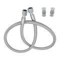 Industrial Grade Reinforced Air Compressor Hose Assembly - 3/8" NPT Male Connectors - 40" Flexible Stainless Steel Braided Line with 360° Rotating Fittings (450 PSI/750°F Rated)