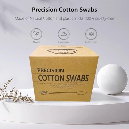900pcs Precision Cotton Swabs, Pointed&Flattened Tip Cosmetic Applicators - size: 900pcs（Pointed+Flattened）