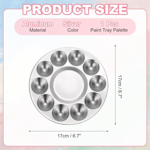 MECCANIXITY Aluminum Paint Tray Palette 10 Well Paint Mixing Pallet