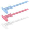3 Pcs Eyebrow Measuring Tool Plastic Vernier Caliper 6 Inch/150mm Dual Scale Measuring Tool Inch & Metric for Office House Workspace White Blue Pink