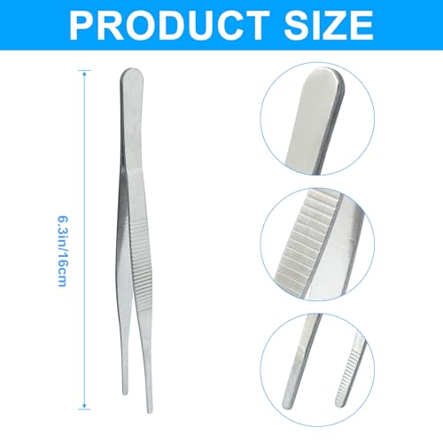 2 Pcs 6 Inch Stainless Steel Forceps, Straight - size: 6 Inch