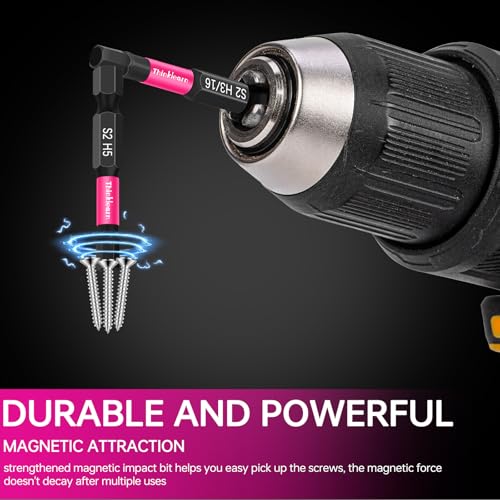 ThinkLearn 20PCS (Metric&SAE) Impact Hex Head Allen Wrench Drill Bit Set - color: Pink, size: 2" Hex Bits