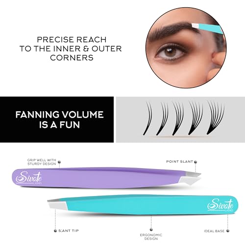 4-Pack Eyebrow Tweezers, Stainless Steel, Precision, Pastel Colors - color: Pastel Twezers