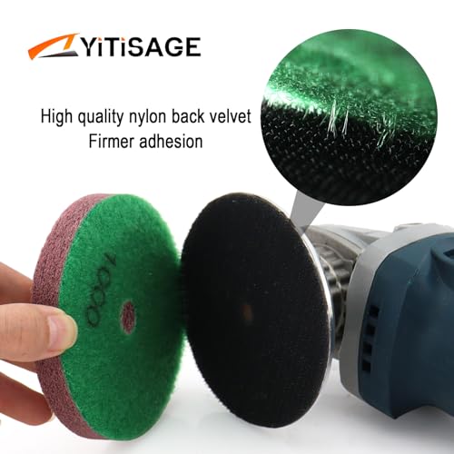 5" 2pcs Sponge Polishing Pads for Polishing Tile Marble Concrete Stone Clean Wet Use Buffing Pad(Grit 1000) - style: girt 1000-2pcs