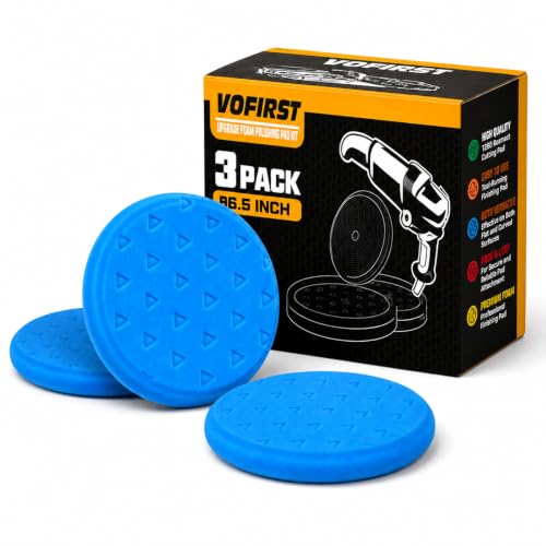 Polishing Pad 6.5 Inch 3 Pack Blue Foam Buffing Pads for Car Detailing - color: Blue