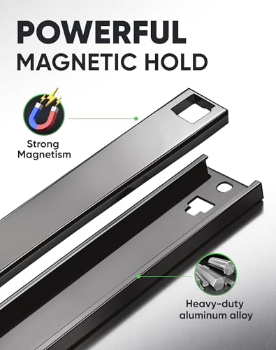 ALOANES Magnetic Socket Organizer, 1/4" Rail 14 Clips (Black, 1PC) - color: Black, size: 1PC, 1/4-Inch Drive