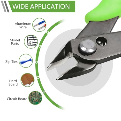 5 Inch Flush Cutters, 10 Pack Small Wire Cutters, Micro Flush Cut Pliers Side Cutters Snips Zip Tie Sprue Cutter for Jewelry Making, Floral, Electronics, Model Craft, Filament, 3D Print - color: 10 Pack