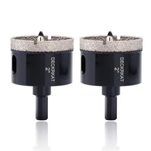 2 Inch Diamond Hole-Saw Bits with Pilot Drill Bit - 2pc 2" Diamond Tipped Tile Hole Saws with Guiding Bit Accurate Drilling for Porcelain Tile Ceramic Pottery Granite Stone Glass Bottles 50mm - size: 2" X 2Pcs