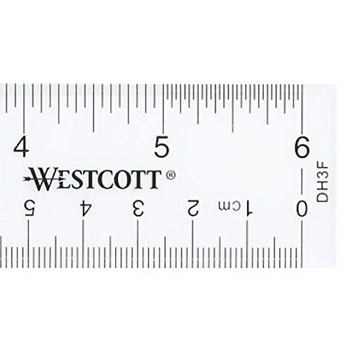 Westcott 10561 Acrylic Clear Ruler, 6 in (Pack of 5) - size: 6 Inches (Pack of 5)