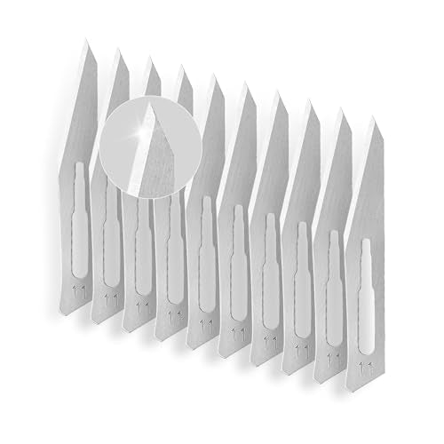 KeyUnity KA39 10pcs #11 Knife Blades Replacement Utility Knife Blade for Arts & Crafts, Plant Cutting, Clay Modeling, Podiatry, Dermaplaning & More - color: #11