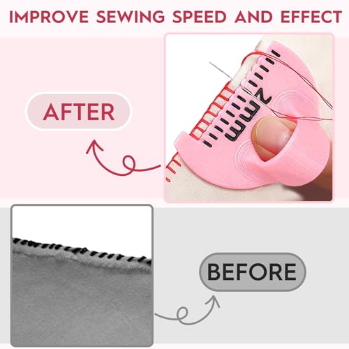 Edge Stitch Lock and Sewing Gauge, 2mm/3mm/4mm Edge Sewing Lockranding Tool, Quilting Templates Rulers Needle Gauge Measuring Seam Gauge for Fabric Straight Stitching(Pink) - color: Pink