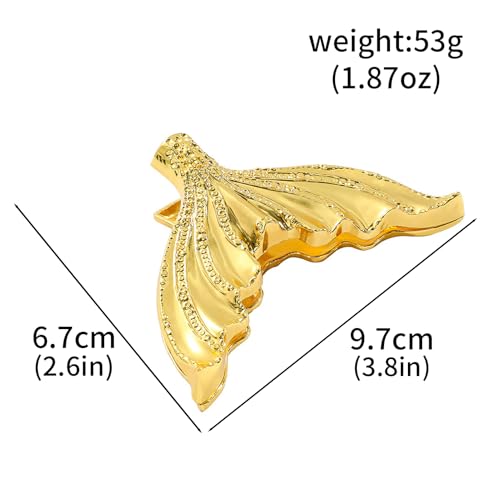 Vintage Crocodile Head Journal Clip - 3.4 Inch Heavy Duty Alligator Metal Book Clip Pin, Solid Decorative Bookmark Paper Organizer Notebook Holder Planner for Home Office Desk - color: Golden Mermaid