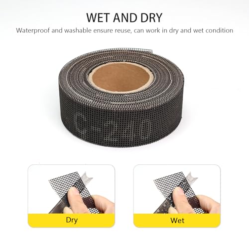 SCOTTCHEN Sanding Rolls/Plumbing Sanding Cloth 1-1/2" x 11yd (33 ft) / Plumber's Double Side Open Mesh/Silicon Carbide Grit #240-1Roll - size: Roll: 1-1/2"x 33 ft, style: #240