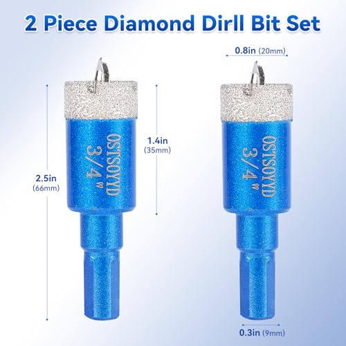 3/4 inch Diamond Hole-Saw Bits with Pilot Drill Bit 20mm Tile Hole Saws - size: 3/4'' | 20mm