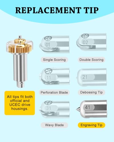 UCEC Engraving Tip + Drive Housing (41) Compatible with Cricut Maker 1/3/4 - color: Drive & Engraving