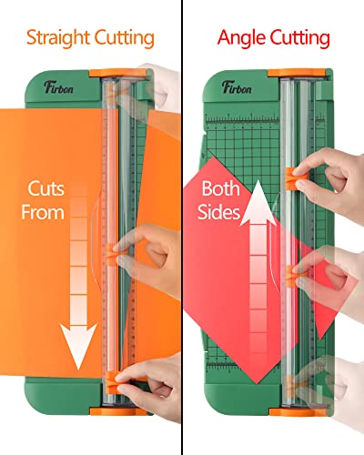 Firbon A4 Paper Cutter, 12 Inch Paper Trimmer with Extened Ruler, Green - color: Green